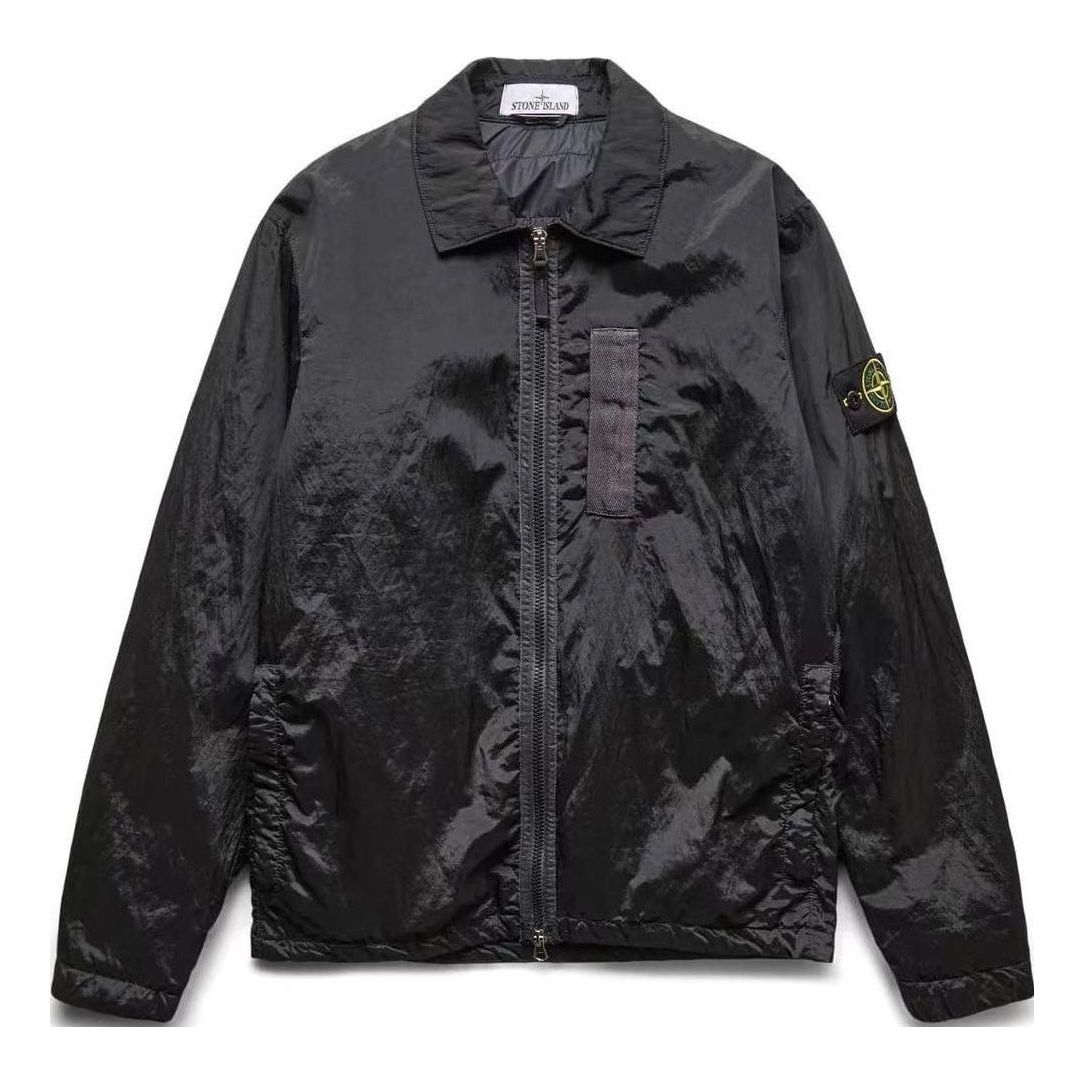 Vetrovka Stone Island Compass Patch Zipped Jacket Črna | 7715Q0519-V0029, 0