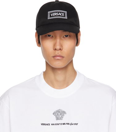 Kapa Versace Versace Embroidered Drill Cap Črna | 1010746_1A11316, 0