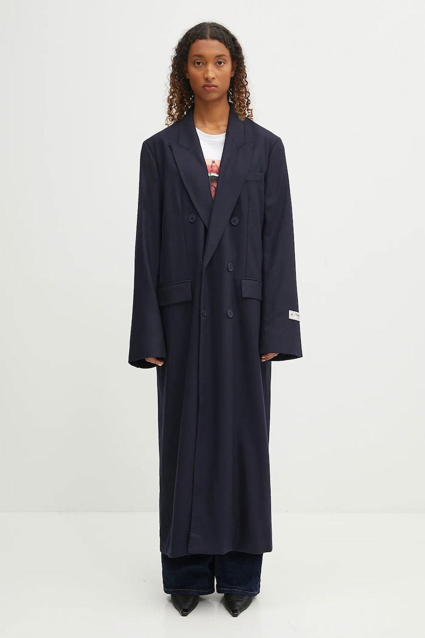 Plašči Fiorucci Fiorucci Light Wool Maxi Coat Mornarica | W02FPOCO382WO01BL05