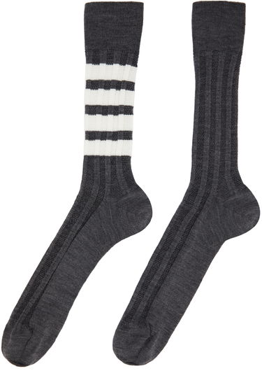 Nogavice Thom Browne Thom Browne 4-Bar Merino Wool Socks Siva | MAS136A-Y1020, 1