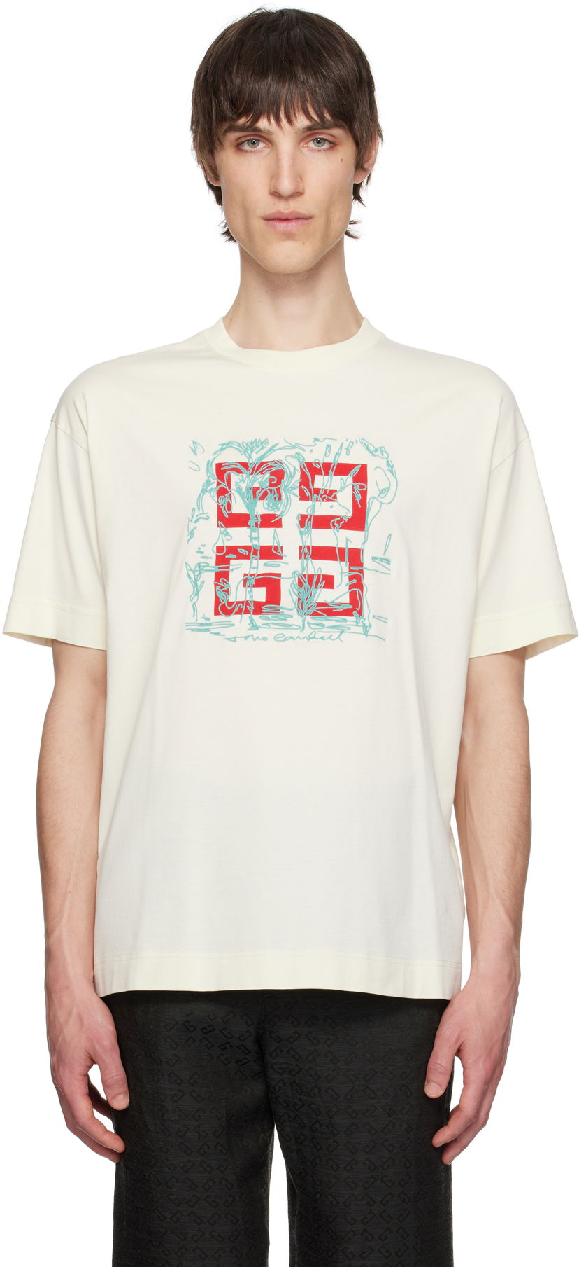 Majica Givenchy Givenchy 4G Regular Fit T-Shirt Bela | BM71MG3YQD105