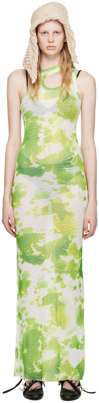 Obleke Ottolinger Ottolinger Exclusive Tie-Dye Maxi Dress Zelena | 100717