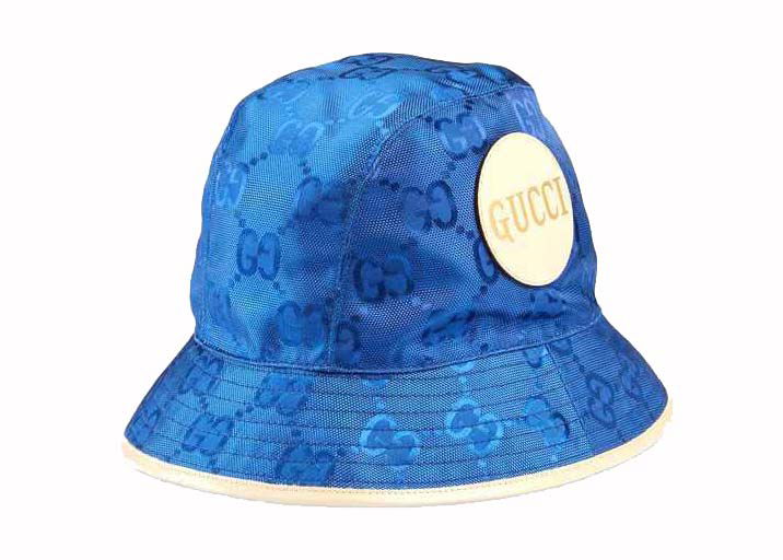 Klobuk Gucci Off The Grid Bucket Hat Blue/Beige Mornarica | 627115 4HK79 4377