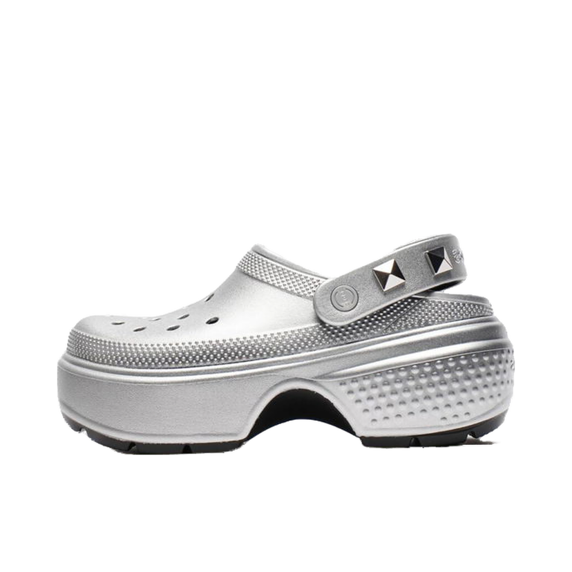 Superge in čevlji Crocs Stomp Metallic Clog Siva | 210362-040