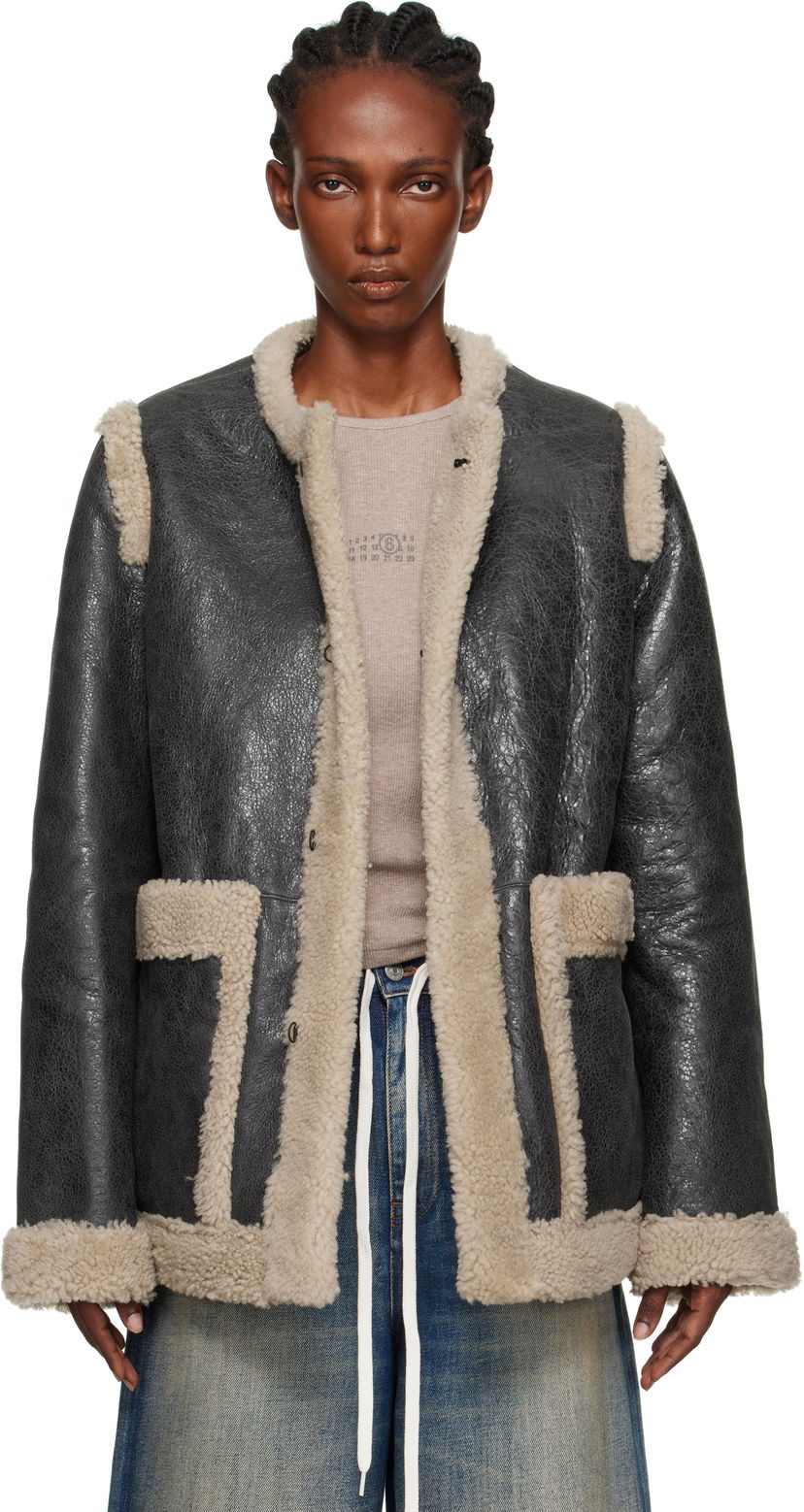 Jakna Maison Margiela MM6 Maison Margiela Sports Shearling Jacket Črna | S52AM0330 M07010
