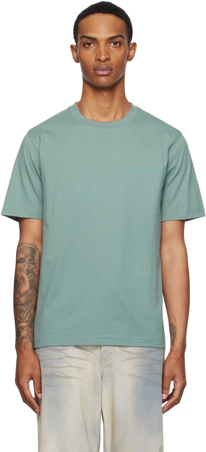 Majica NORSE PROJECTS Norse Projects Johannes Organic Logo Print T-Shirt Zelena | N01-0684
