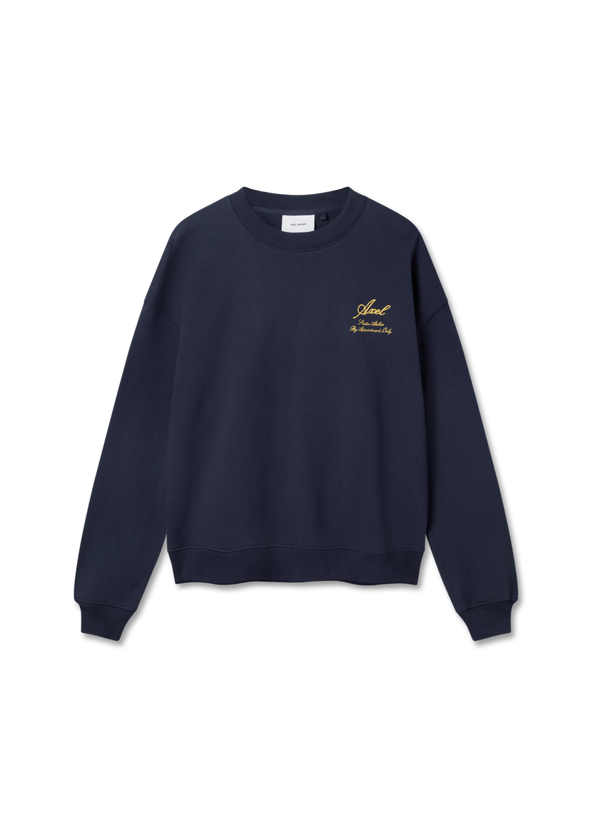 Pulover AXEL ARIGATO Navy Blue Embroidered Sweatshirt Modra | A3000002