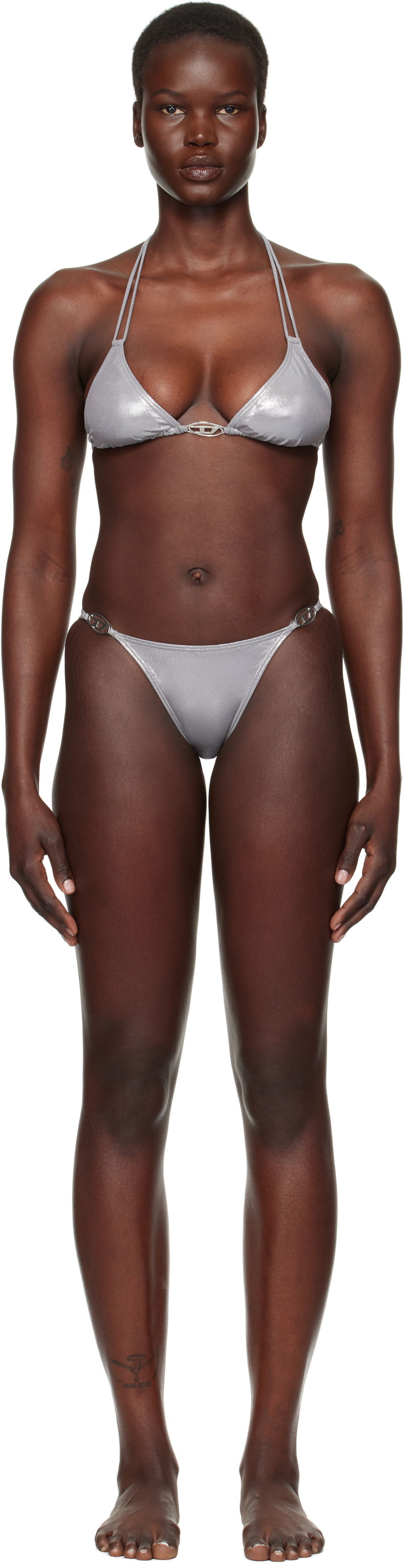 Kopalke Diesel Metallic Bikini Set Siva | A13230 0WHAU + A15483 0WHAU