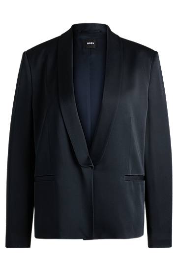 Jakna BOSS Relaxed-Fit Shawl-Lapel Blazer Mornarica | 50537473