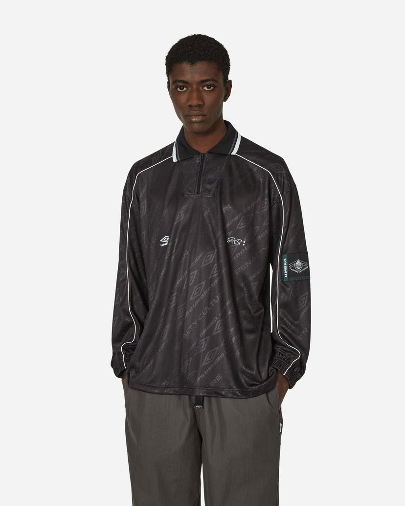 Polo majica Umbro Graphic Longsleeve Polo Črna | UBMW011FA02 BLK0001