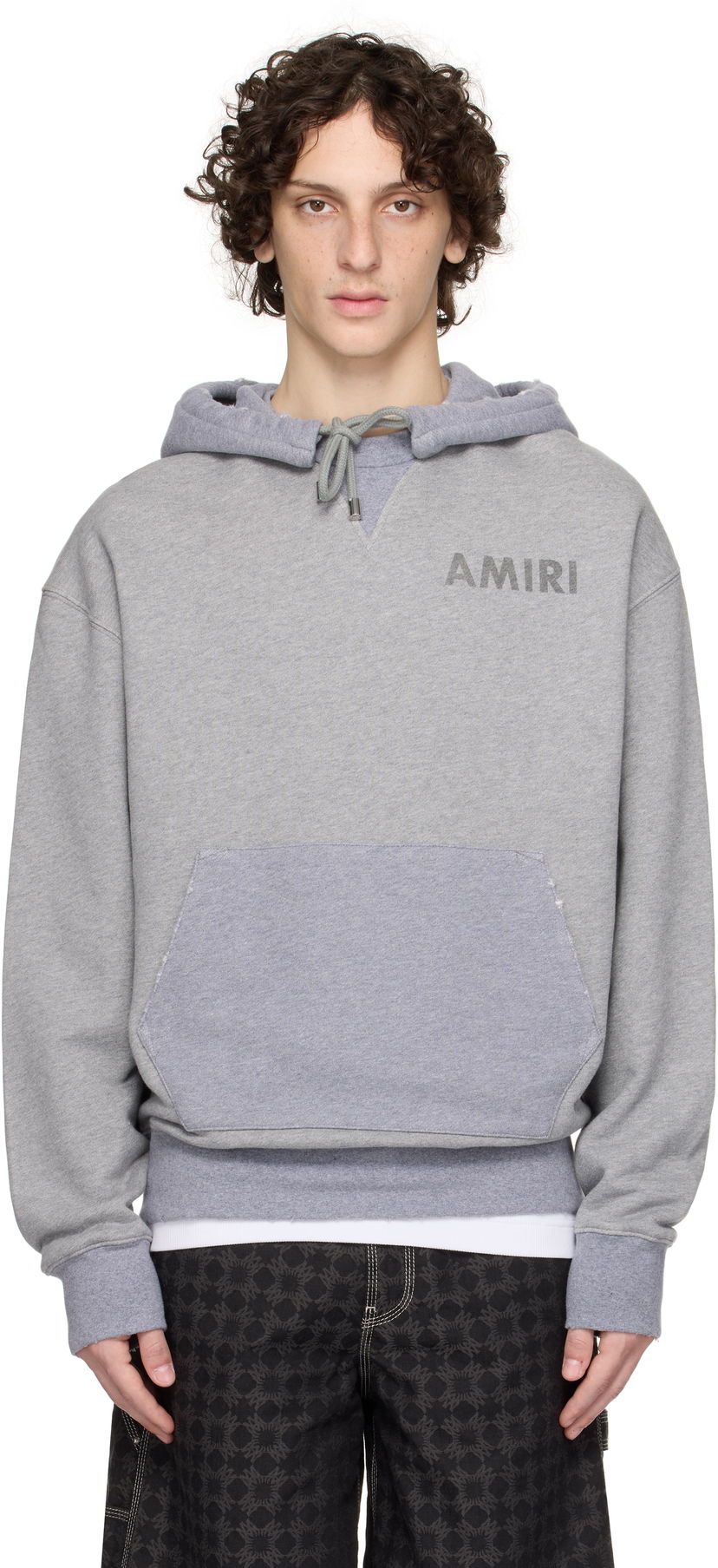 Pulover AMIRI AMIRI Stencil Oversized Hoodie Siva | AMJYHD1121