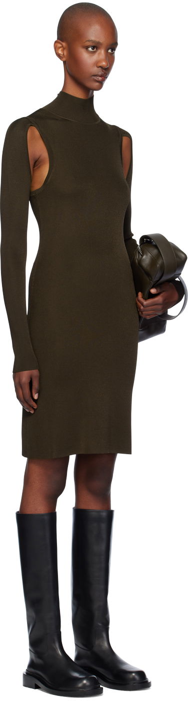 Obleke Helmut Lang Helmut Lang Air Turtleneck Midi Dress Zelena | O06HW704, 1