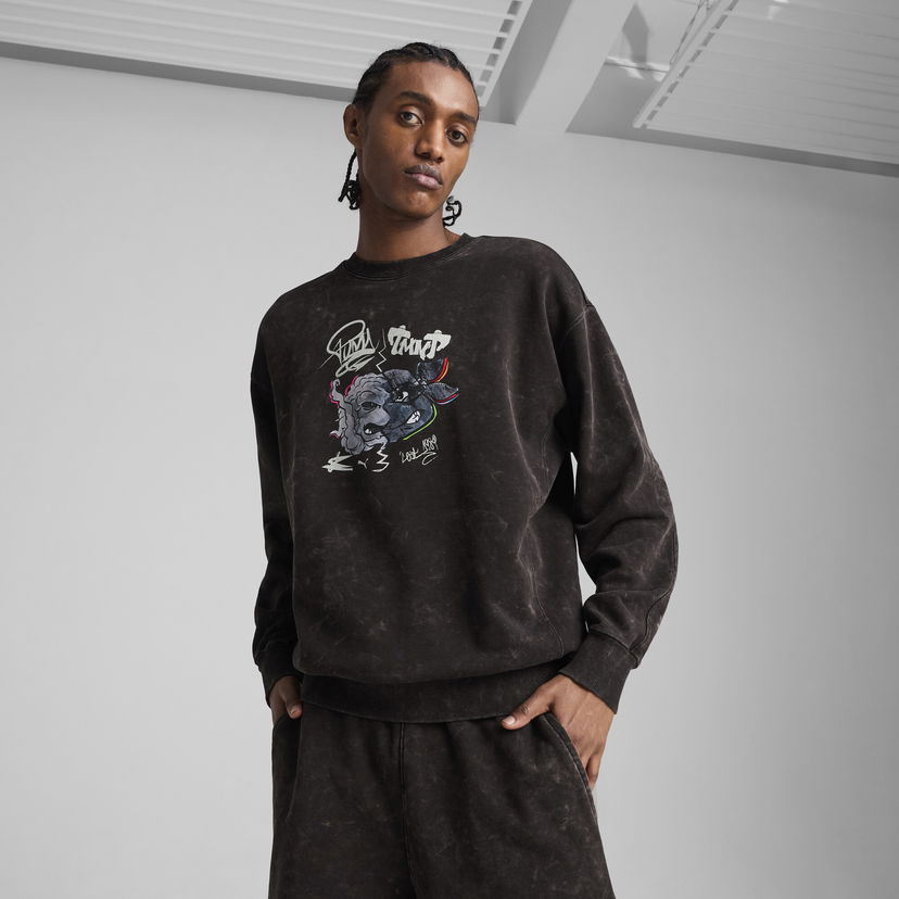 Pulover Puma PUMA x TMNT Relaxed Fit Graphic Sweatshirt Črna | 630100_01