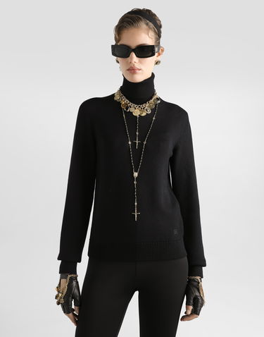 Pleteni pulover Dolce & Gabbana Dolce & Gabbana Wool Turtleneck Pullover Črna | FXW13ZJCVXNN0000, 1