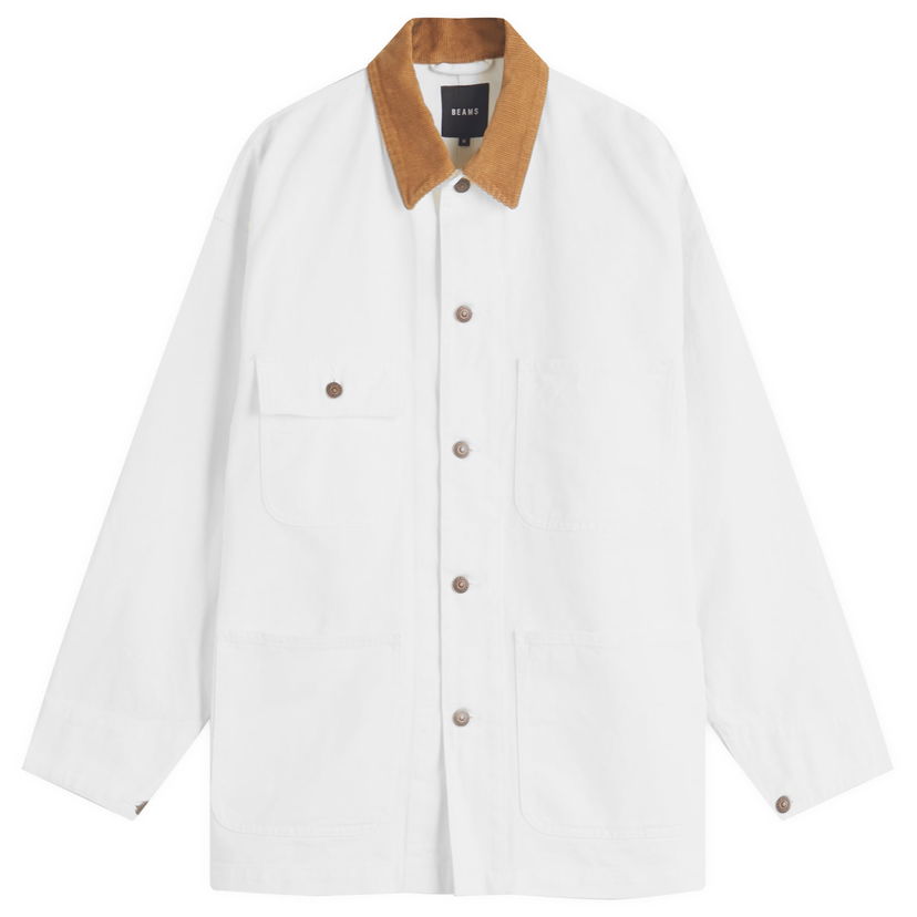 Jakna BEAMS Loose Coverall Jacket Bela | 1118-2536-791-01