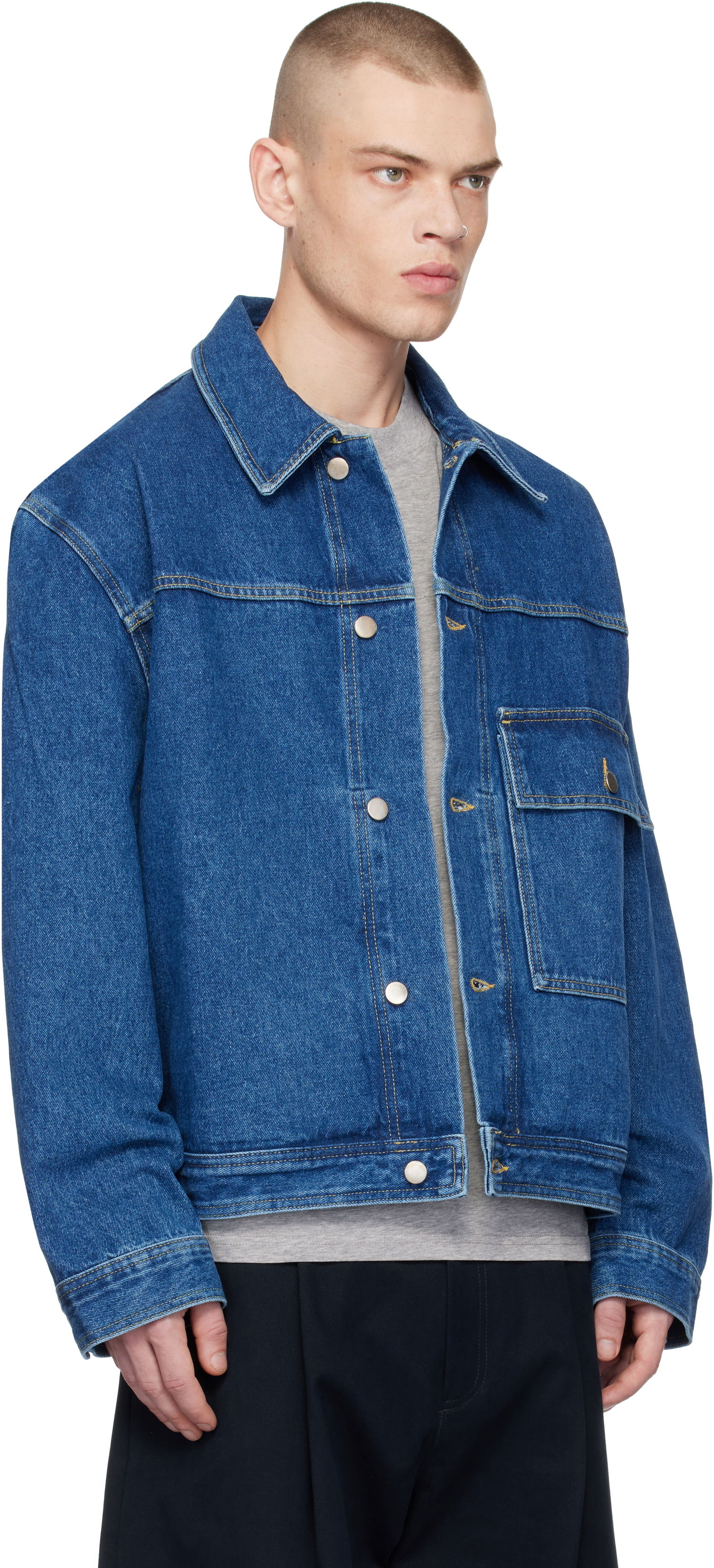 Jakna Studio Nicholson Studio Nicholson Petar Denim Jacket Modra | PETAR SNM-1079, 1