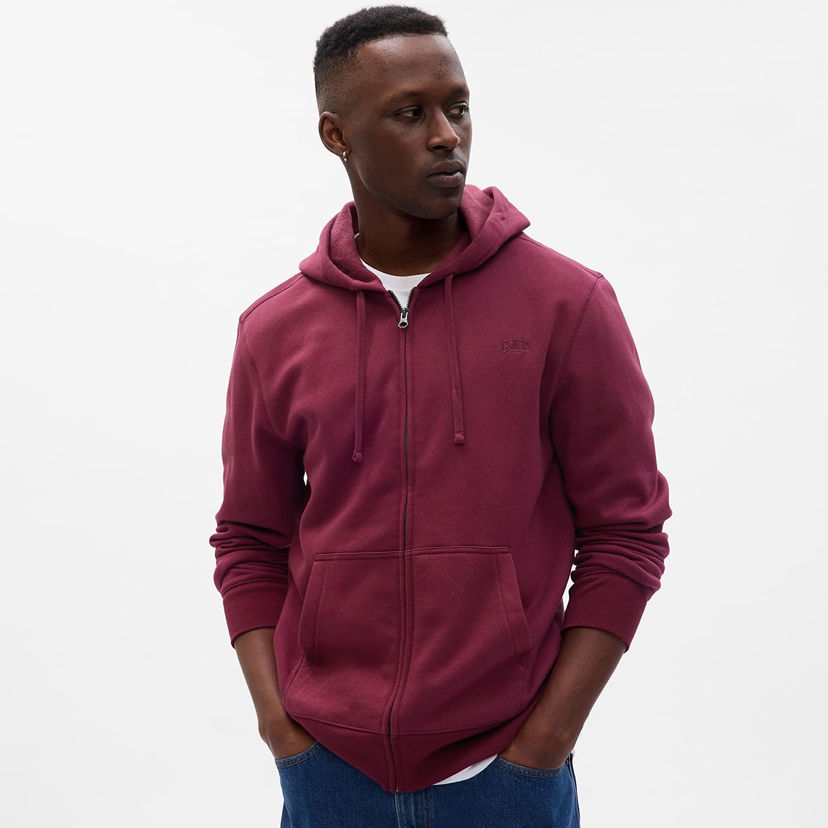 Pulover GAP Fullzip Logo Hoodie Deep Garnet Red 501 Bordo | 754348-03