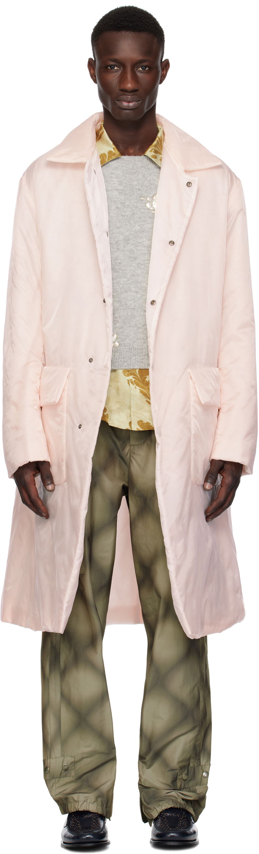 Puhovka Dries Van Noten Dries Van Noten Loose Fit Mac Coat Roza | 251-020222-1256
