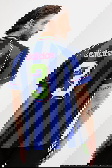 Dres adidas Performance Striped Soccer Jersey Modra | KD2307, 2