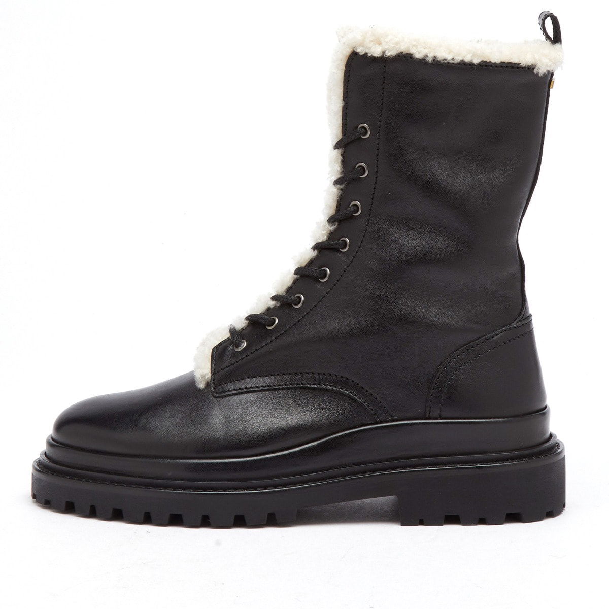 Superge in čevlji ISABEL MARANT Leather and Shearling Ranger Boot Črna | 24HBO0090FB-B4A07S-01BK, 0