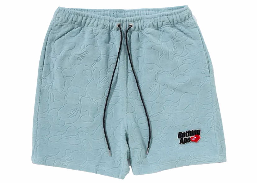 Kratke hlače BAPE BAPE Line Camo Terry Towel Shorts Sax Turkizna | 1K30-153-310
