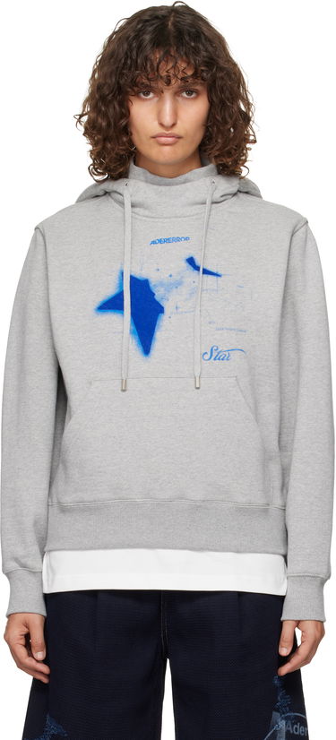 Pulover ADER ERROR Star Print Hoodie Siva | BN01FWHD0103GR, 0