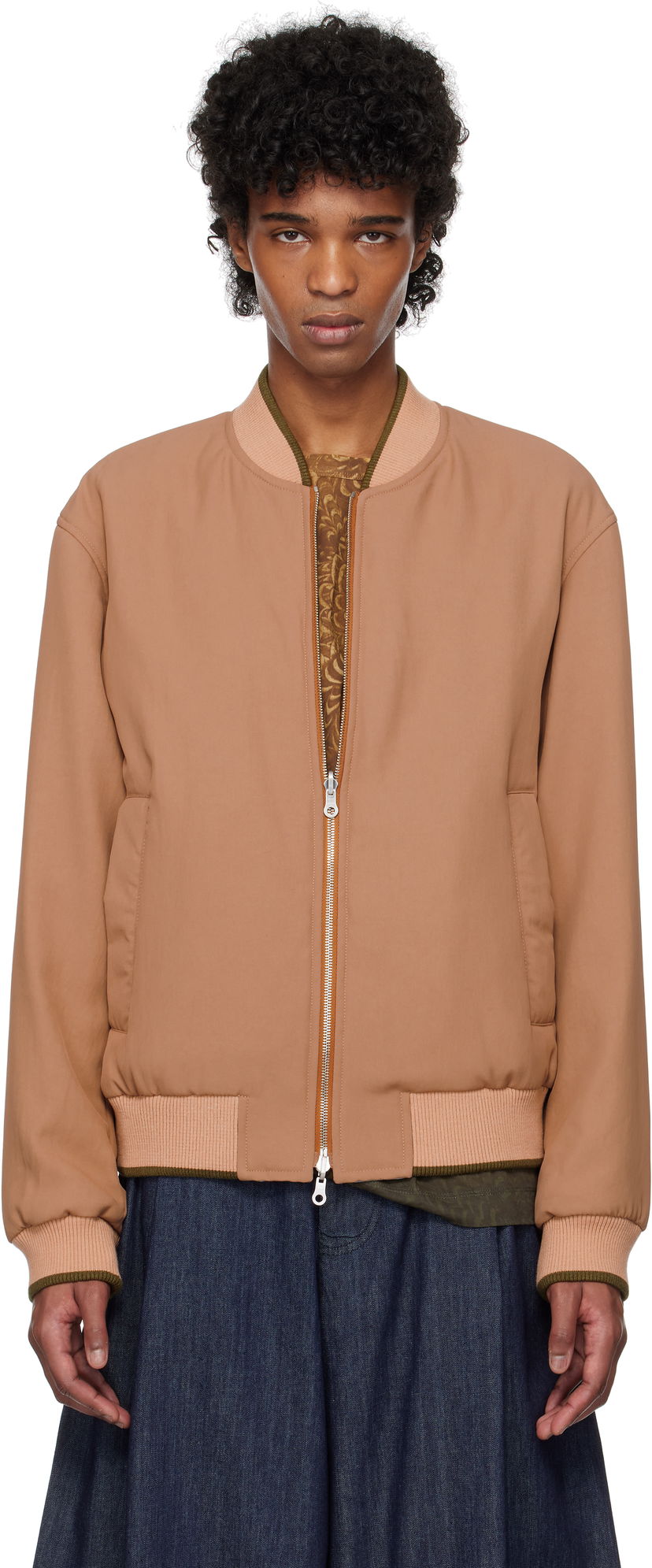 Bomber jakna Dries Van Noten Dries Van Noten Reversible Gabardine Bomber Jacket Rjava | 251-020522-1503