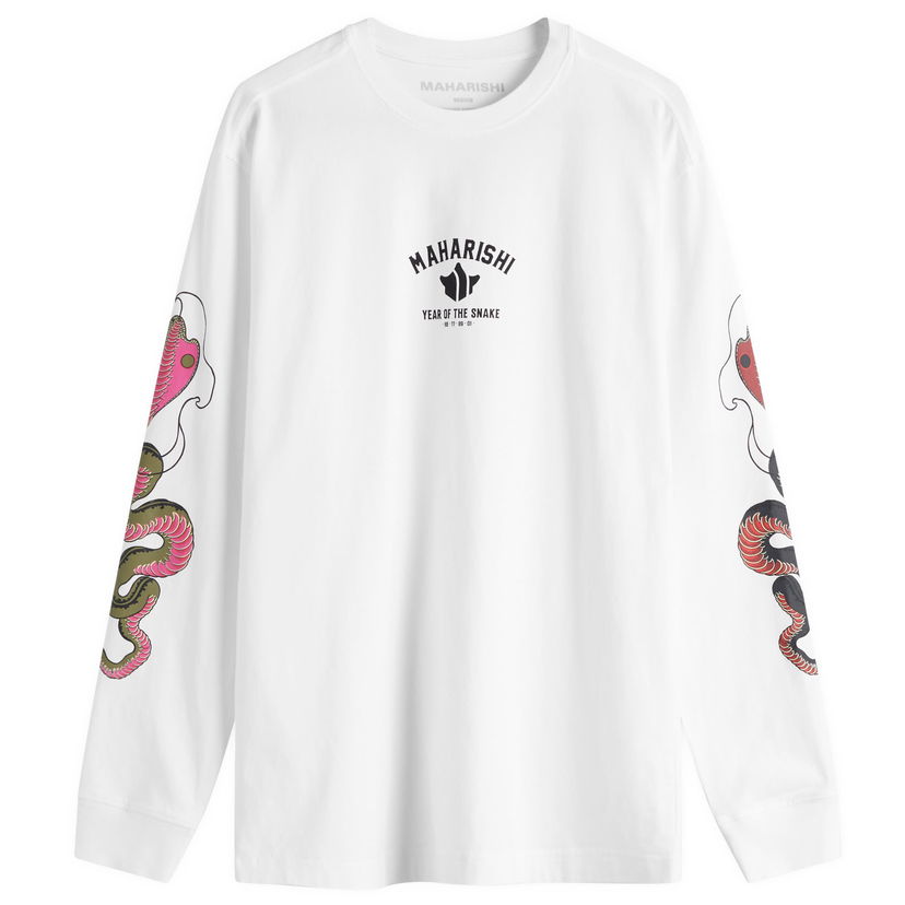 Majica Maharishi Maharishi Year Of The Snake Duality Long Sleeve T-Shirt, Size M Bela | 1452-WHT