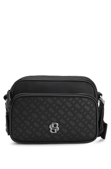 Torba za čez ramo BOSS Monogram Crossbody Bag Črna | 50548085