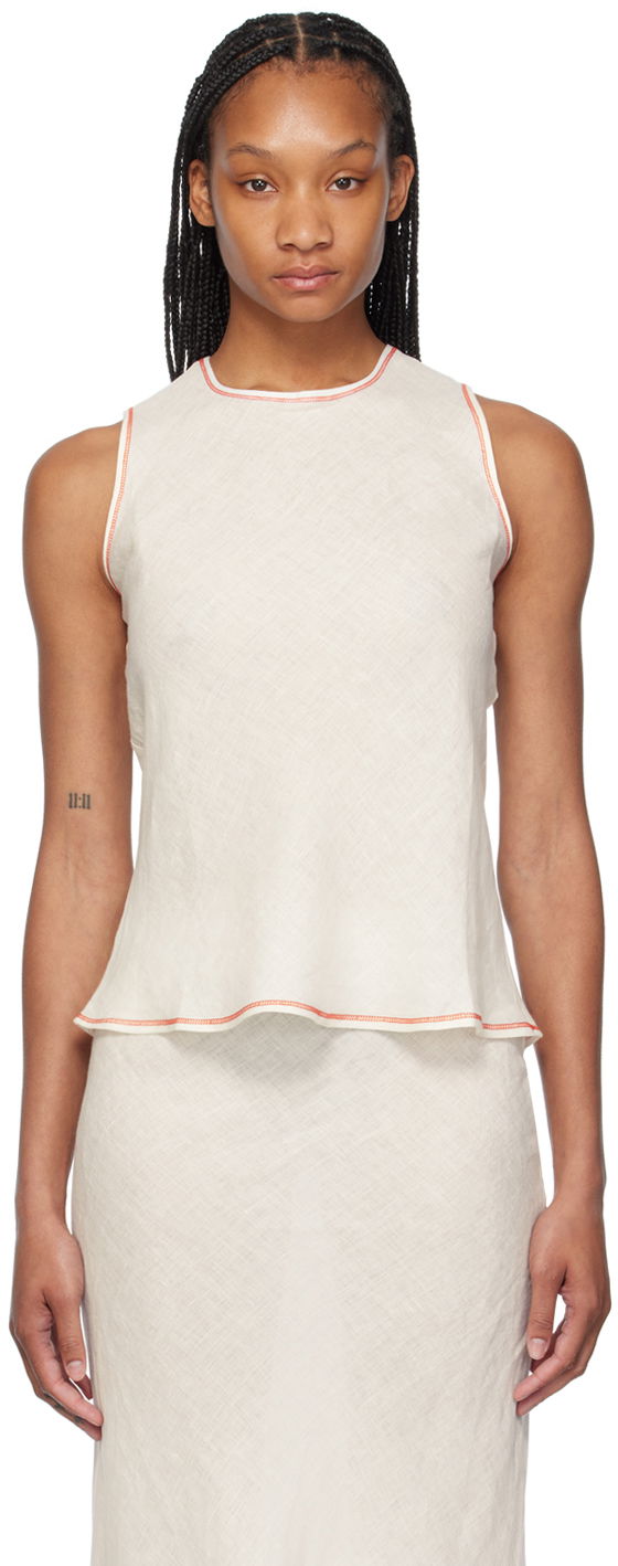 Majica brez rokavov Baserange Sleeveless Top Bež | TODY-SL-SU24