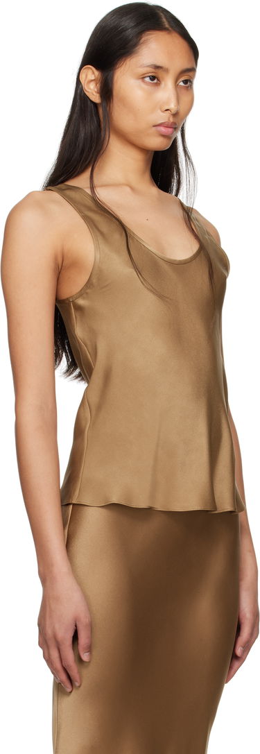 Majica brez rokavov Anine Bing ANINE BING Lea Silk Tank Top Rjava | A-07-0839-DKG22, 1