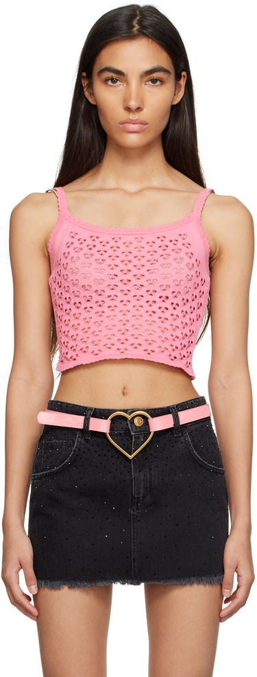 Majica brez rokavov Blumarine Blumarine Heart Cutout Tank Top Roza | P322M341A, 0