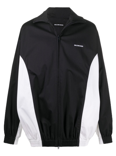 Vetrovka Balenciaga Logo Zip Up Windbreaker Jacket Črna | 622301TBP018065