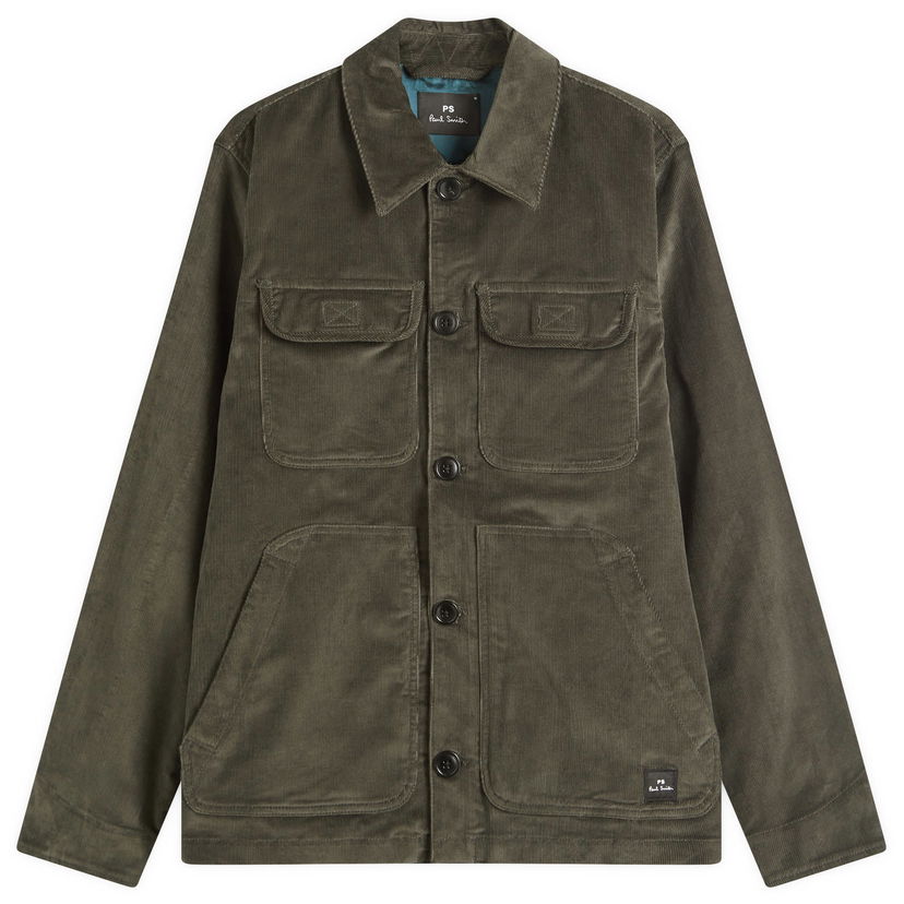 Jakna Paul Smith PS Paul Smith Four-Pocket Corduroy Overshirt Zelena | M2R-021Z-N22223-38