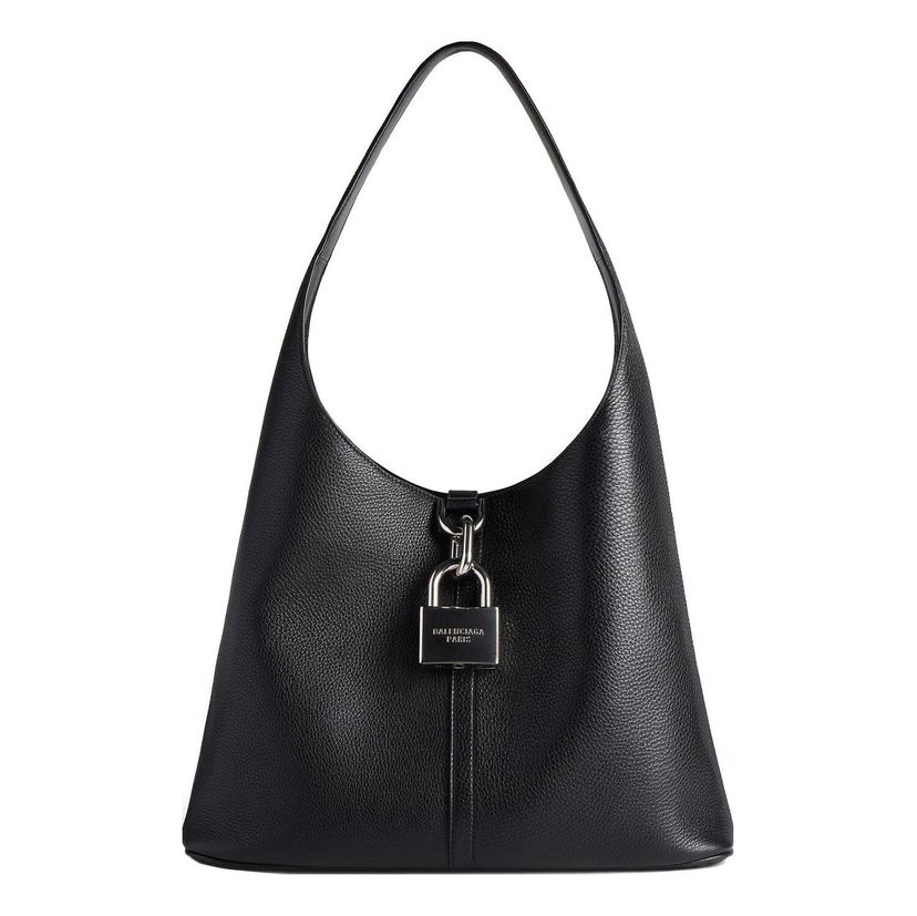 Torba za čez ramo Balenciaga Balenciaga Locker Medium Hobo Bag Črna | 7716362AAWC1000