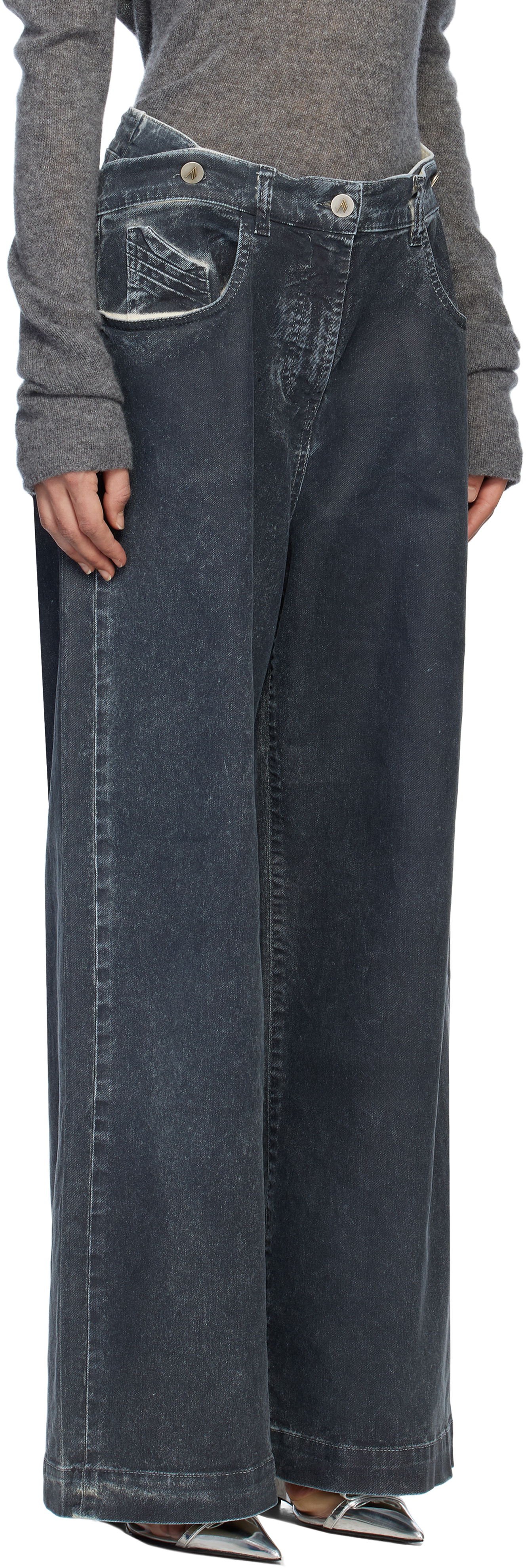 Kavbojke The Attico The Attico Long Wide-Leg Jeans Modra | 250WCP00190 DDD100AA, 1