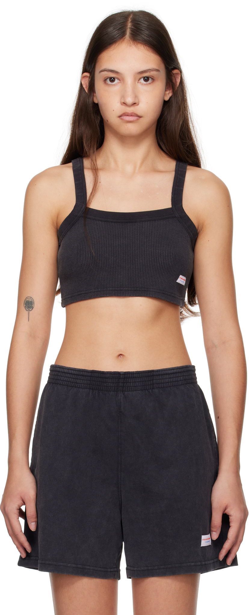 Krop-top Alexander Wang Black Cropped Camisole Črna | 8C4248065W