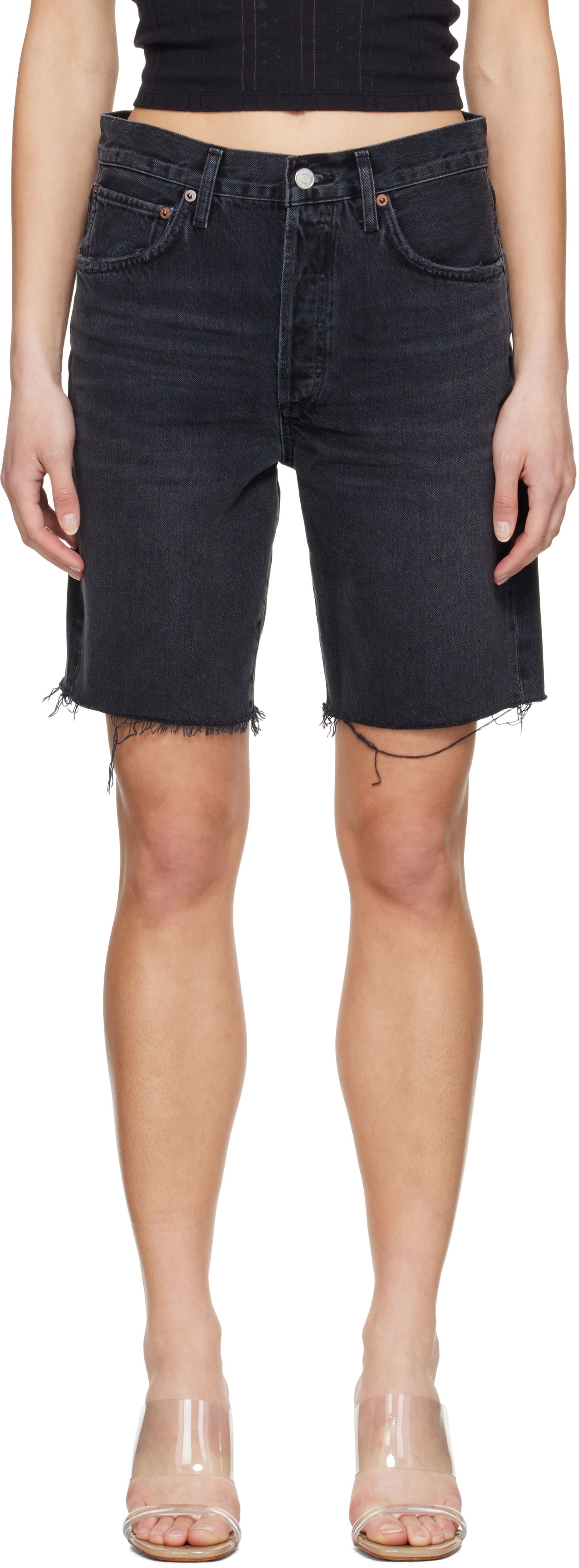 Kratke hlače AGOLDE AGOLDE 90's Distressed Denim Shorts Črna | A223-1157, 0