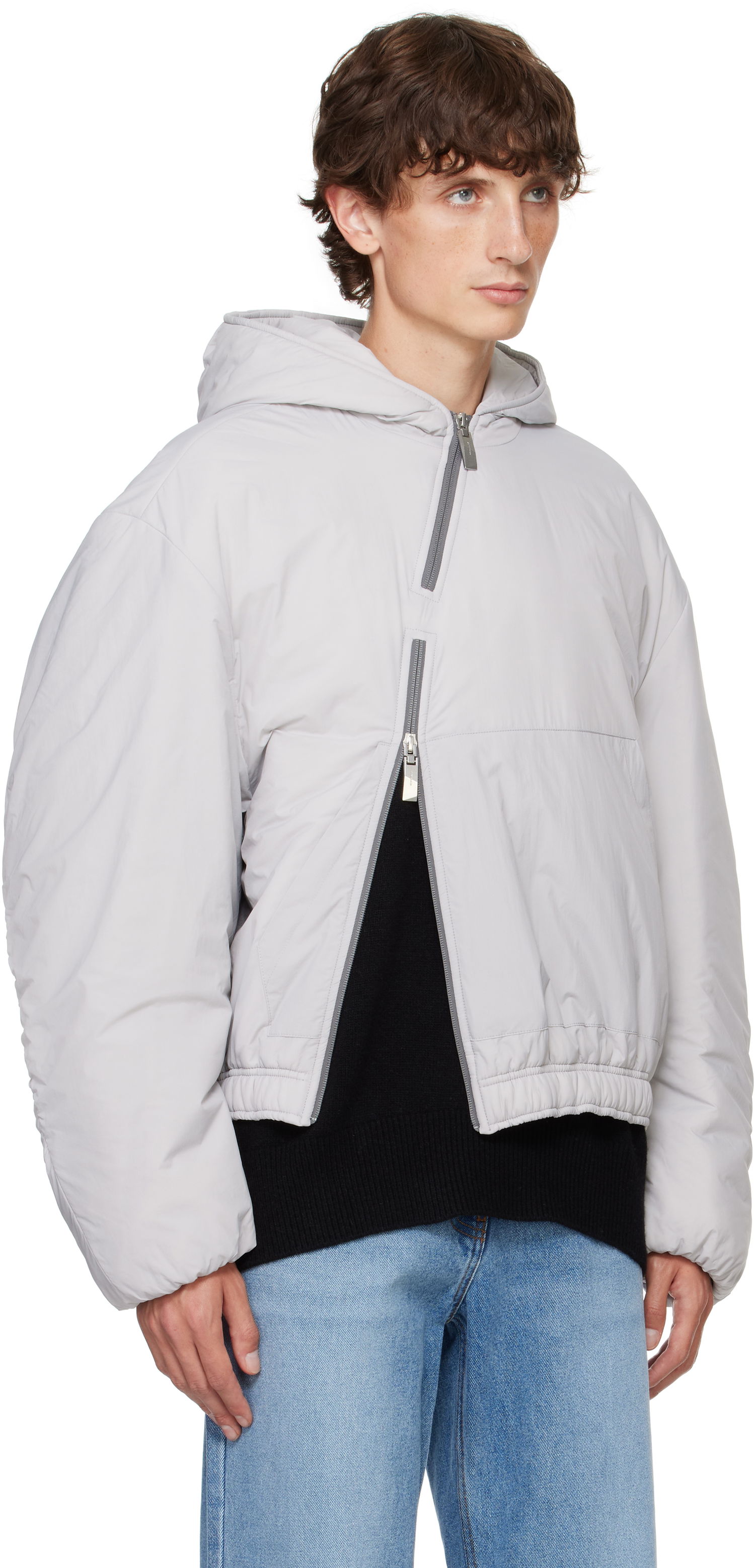 Puhovka ADER ERROR Asymmetric Zip Puffer Jacket Siva | BN01FWJK1302GR, 1