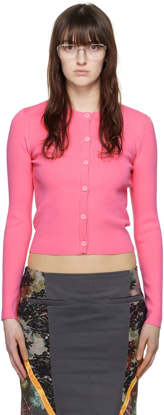 Pleteni pulover Marine Serre Core Cardigan Roza | WTK011