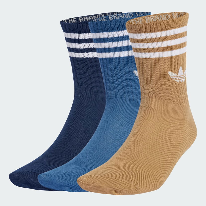 Nogavice adidas Performance 3-Stripes Crew Socks - 3 Pairs Rjava | JZ4941