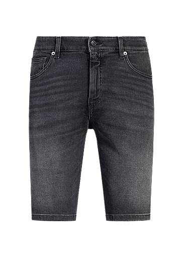 Kavbojke BOSS Delaware Slim-Fit Comfort-Stretch Denim Shorts Siva | 50540271