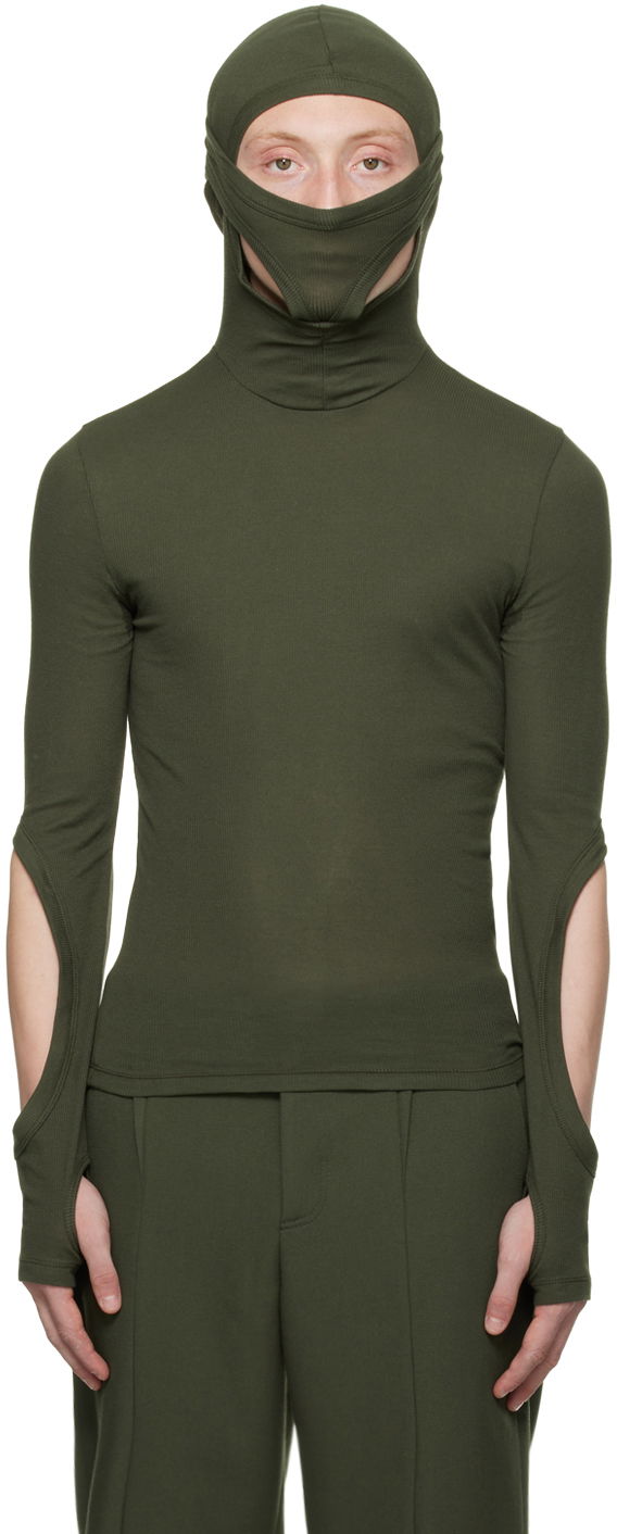 Pleteni pulover Dion Lee Dion Lee Interlock Mask Turtleneck Top Zelena | C3078F22, 0