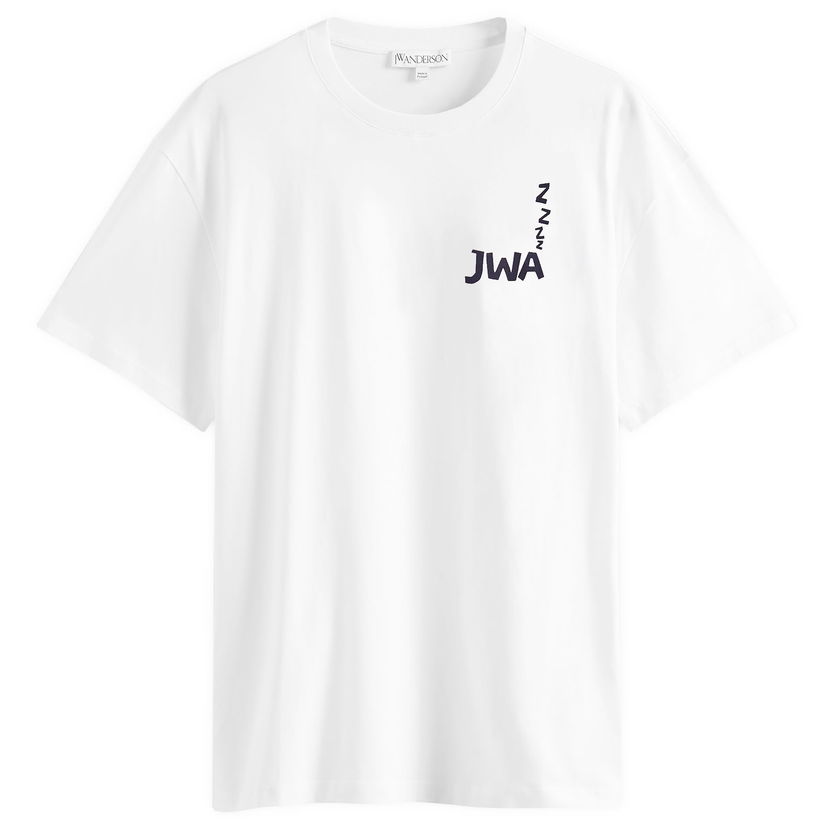 Majica JW Anderson Back Print T-Shirt in White, Size Large Bela | JT0285-PG1510-001