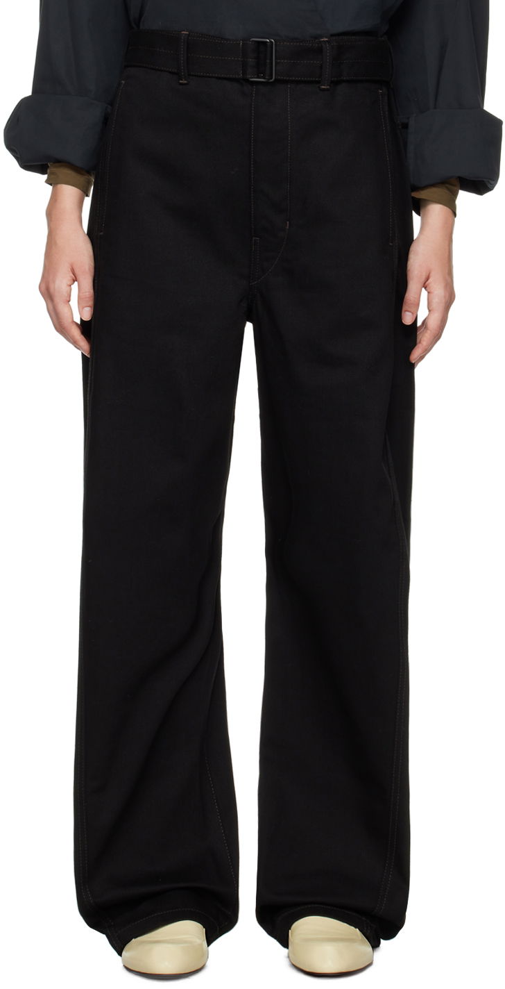 Cargo hlače LEMAIRE Lemaire Twisted Belt Trousers Črna | PA326 LD1000