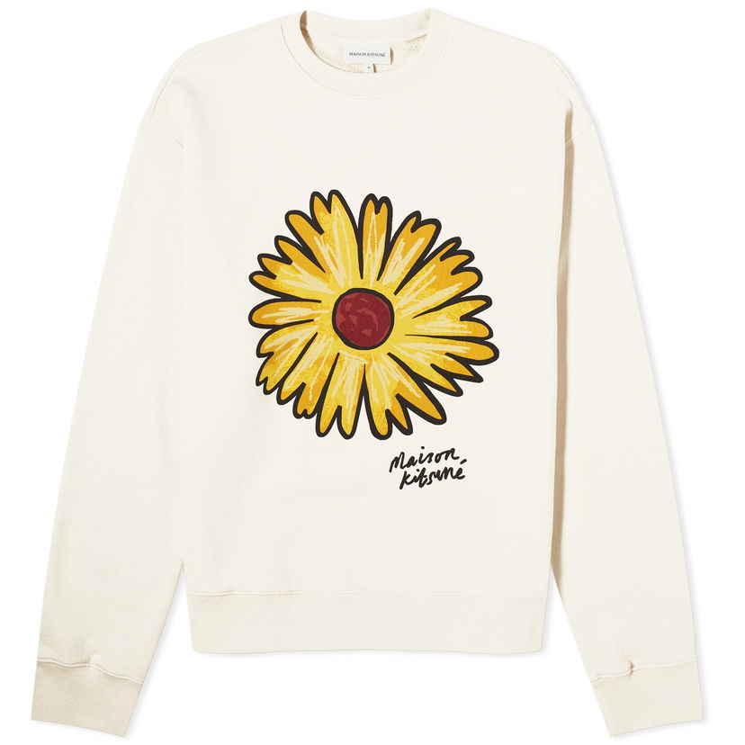 Pulover MAISON KITSUNÉ Maison Kitsuné Floating Flower Crew Sweat Bela | MM00317KM0321-P205