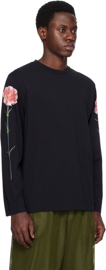 Majica Simone Rocha Simone Rocha Carnation Print Long Sleeve T-Shirt Bela | 5194P32P32A-M 0569, 4