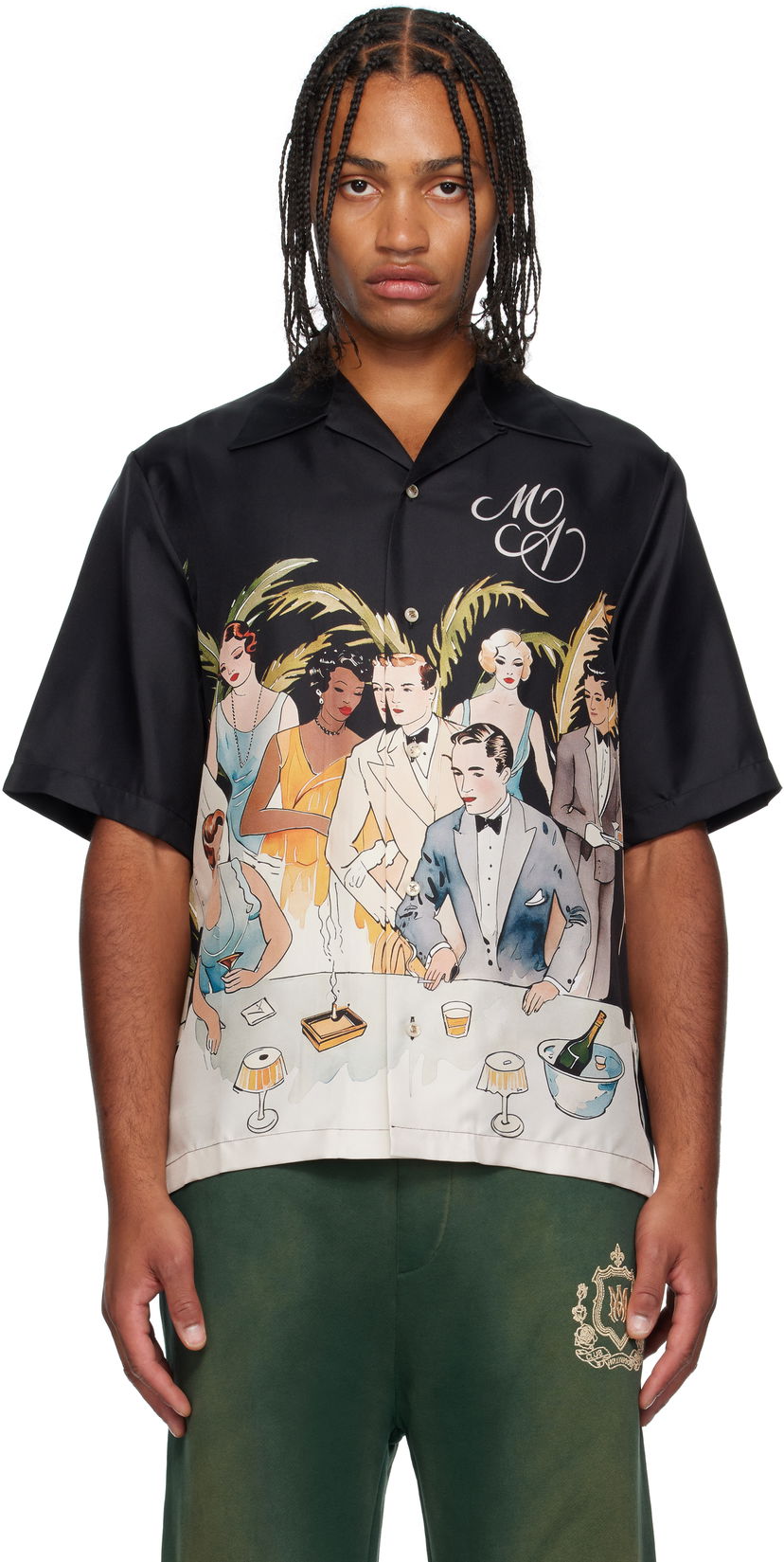 Srajce AMIRI AMIRI Bar Scene Resort Shirt Črna | AMSTCA1192