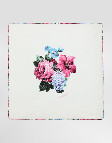 Šala Dolce & Gabbana Dolce & Gabbana Floral Print Interlock Blanket Bela | LNJAE7II7HTHA5MH, 0