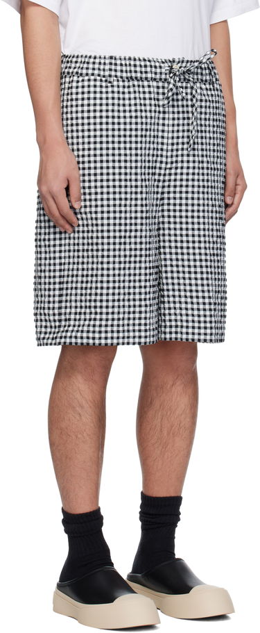 Kratke hlače Marni Marni Gingham Seersucker Drawstring Shorts Črna | PUMU0291A0 UTN929, 1